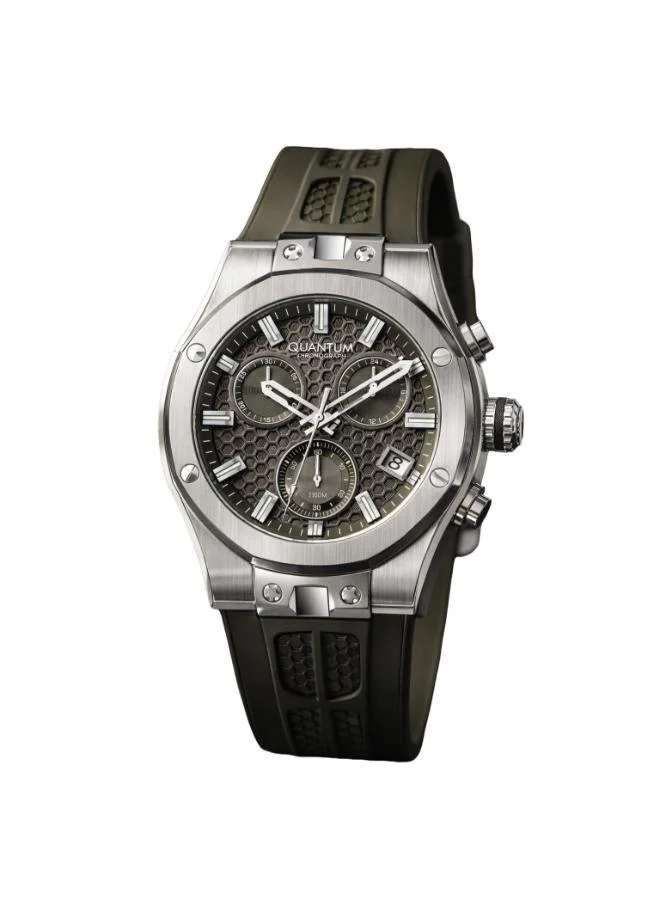 كوانتوم Men's Silicone Analog Watch HNG1230.375 - 44 mm